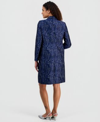 Women's Metallic Jacquard Long Jacket 