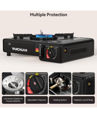 Portable Dual-Fuel Butane/LPG Camp Stove with Electronic Ignition & Adjustable Flame Control