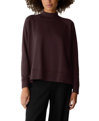 Eileen Fisher - Women's Side Slit Detail High Neck Top