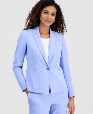 Women's Stretch Crepe One-Button Panel Seamed Jacket