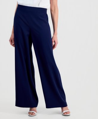 Women's Chiffon High-Rise Pull-On Wide-Leg Pants
