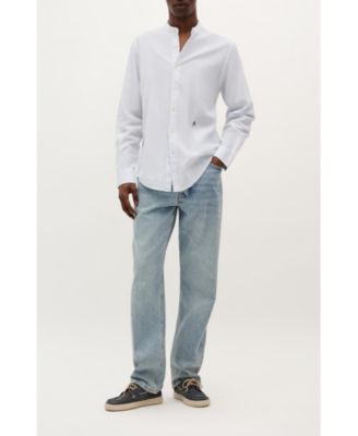 Men's Striped Linen Mao Shirt