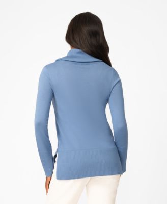 Women's Rib Cowl Neck Tunic Sweater