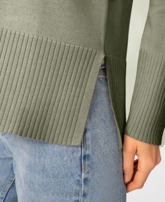 Women's Rib Cowl Neck Tunic Sweater