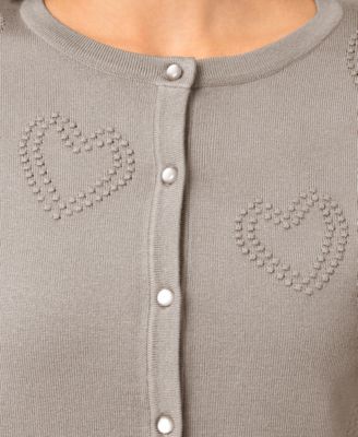 Women's Heart Stitch Button Cardigan Sweater