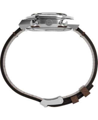 Men's Analog Brown Leather Watch, 40mm