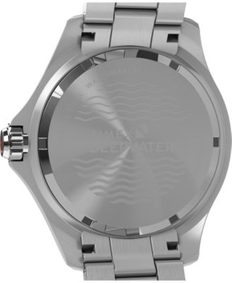 Men's Quartz Analog Silver-Tone Stainless Steel Watch, 44mm