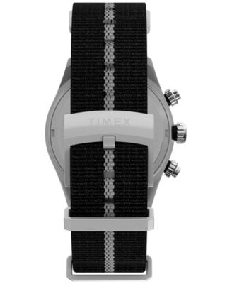 Men's Chronograph Black Fabric Watch, 39mm