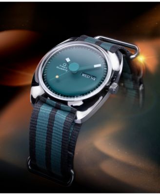 Men's Quartz Analog Green Fabric Watch, 37mm