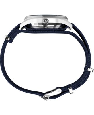 Men's Mechanical Automatic Blue Fabric Watch, 38mm