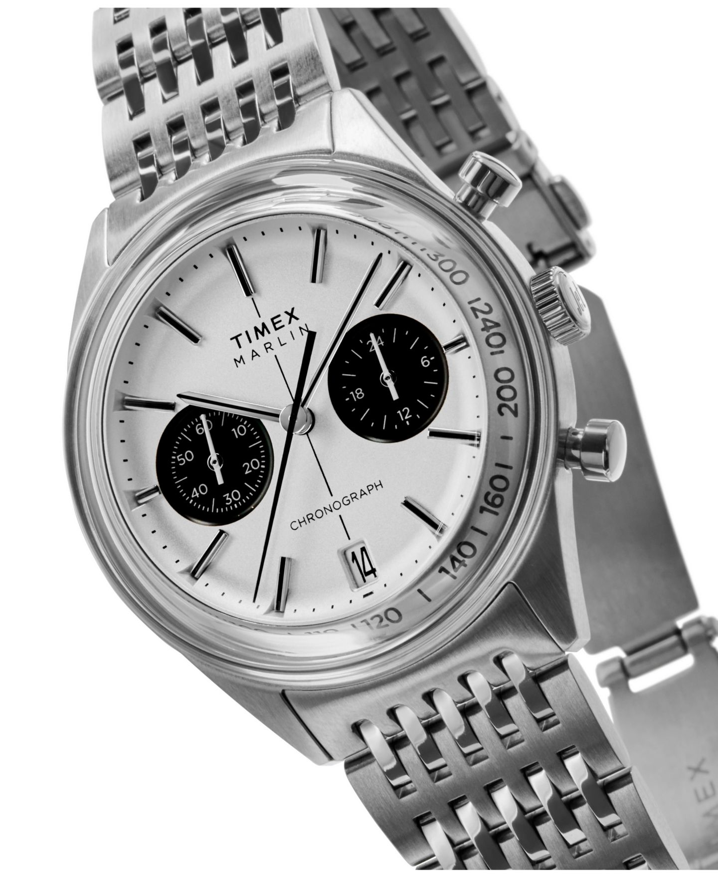 Мужские часы Timex Chronograph Silver-Tone Stainless Steel, 40mm — фото 6