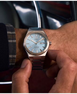 Men's Quartz Analog Silver-Tone Stainless Steel Watch, 39mm