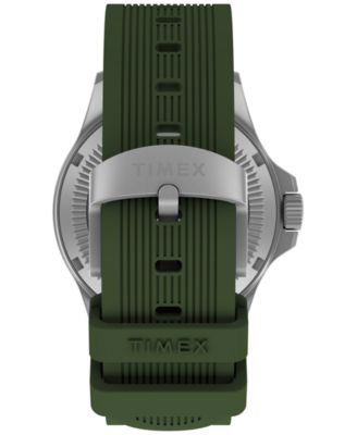 Men's Quartz Analog Green Silicone Watch, 41mm