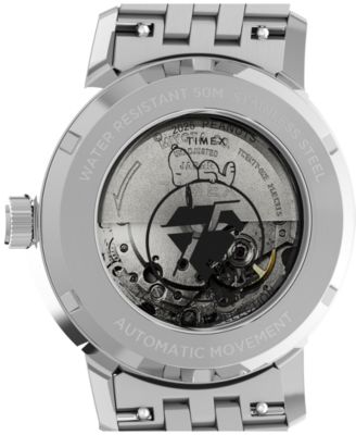 Men's Mechanical Automatic Silver-Tone Stainless Steel Watch, 40mm