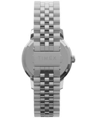 Men's Quartz Analog Silver-Tone Stainless Steel Watch, 40mm