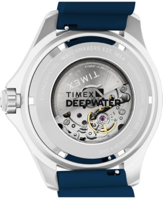 Men's Mechanical Automatic Blue HNBR Rubber Watch, 44mm