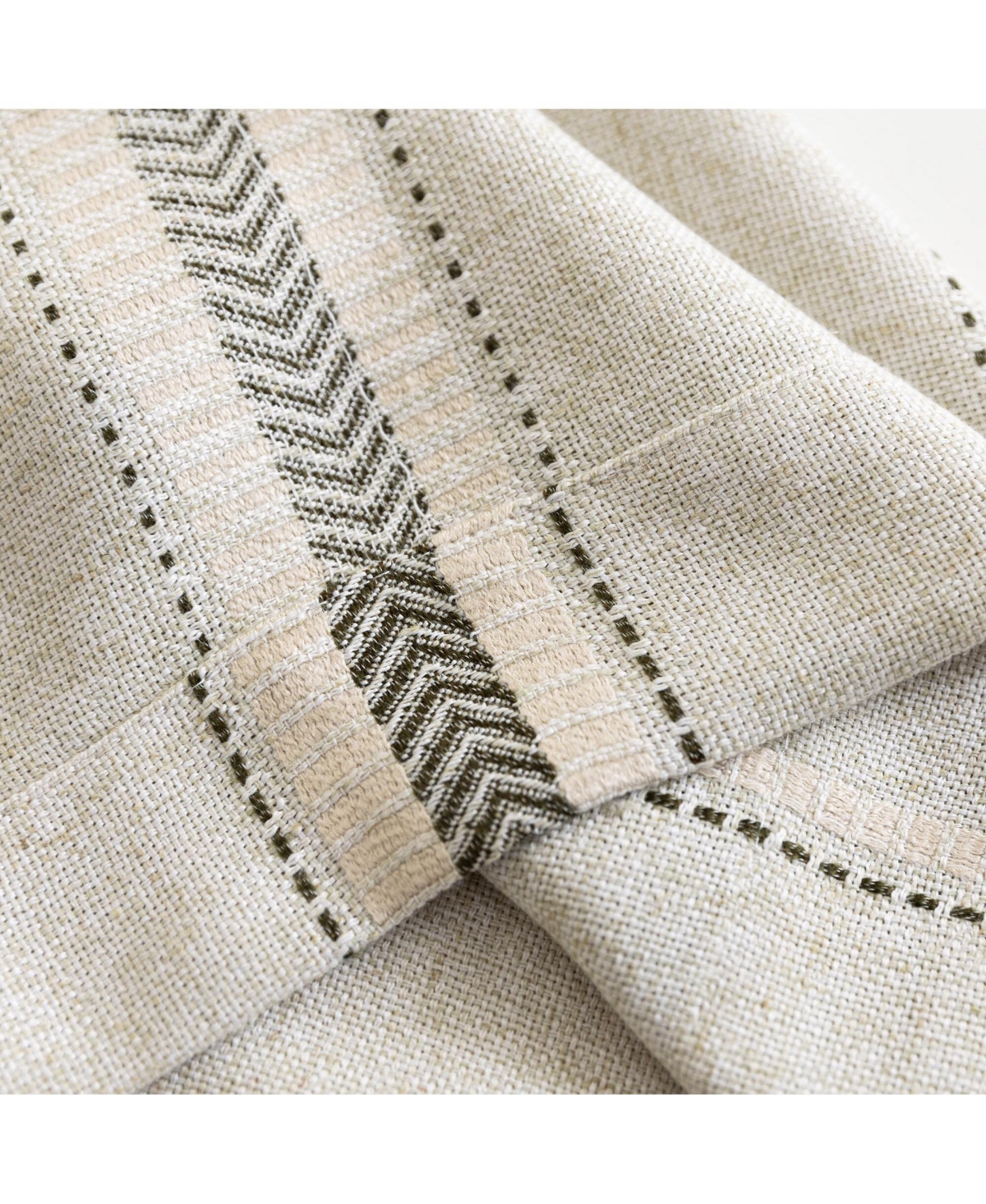 Awesome Home Linen Blend Geometric Striped Room Darkening Curtains Pair