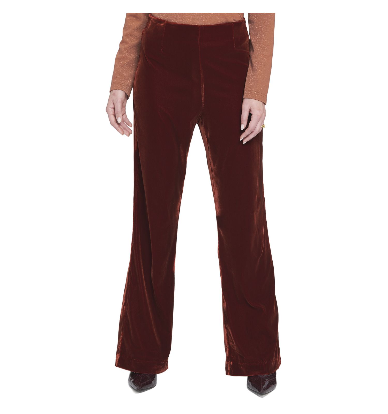 Women's Velvet Suit Trousers Wide-Leg Pants