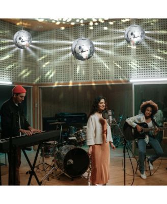 2PCS 12" Large Disco Ball Mirror Big Hanging Glass Decor for 70s 80s Party Events Wedding DJ Dance Club Stage Lighting Silver