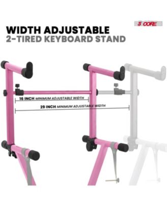 2 Tier Keyboard Stand Combo Heavy Duty Adjustable Piano Stand with Extension Arm