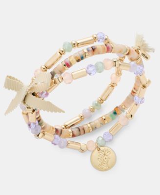 Gold-Tone Multi Bead Stretch Bracelet