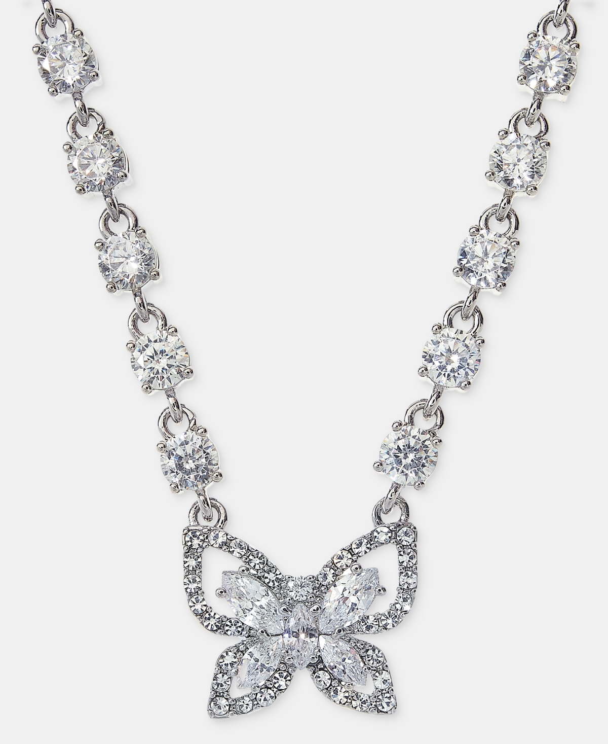 Marchesa Cubic Zirconia Butterfly Pendant Necklace, 16" + 3" extender