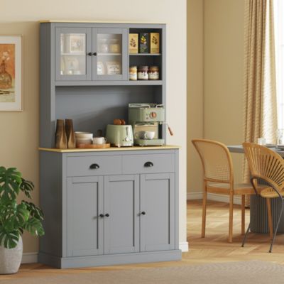Kitchen Cabinet with Microwave Sd, 71" Pantry Cabinet