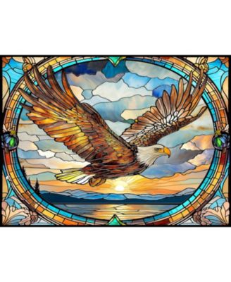Stained Glass Flying Eagle 1000 piece Jigsaw Puzzle for Adults