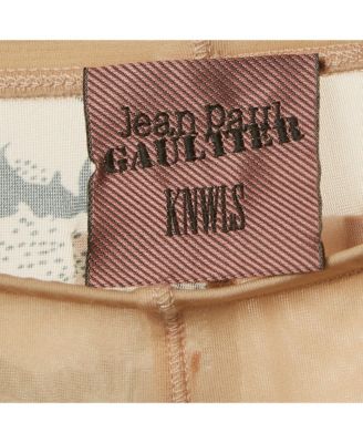 Women's X Knwls Beige Trompe-L'oeil Tattoo Print Jersey Leggings