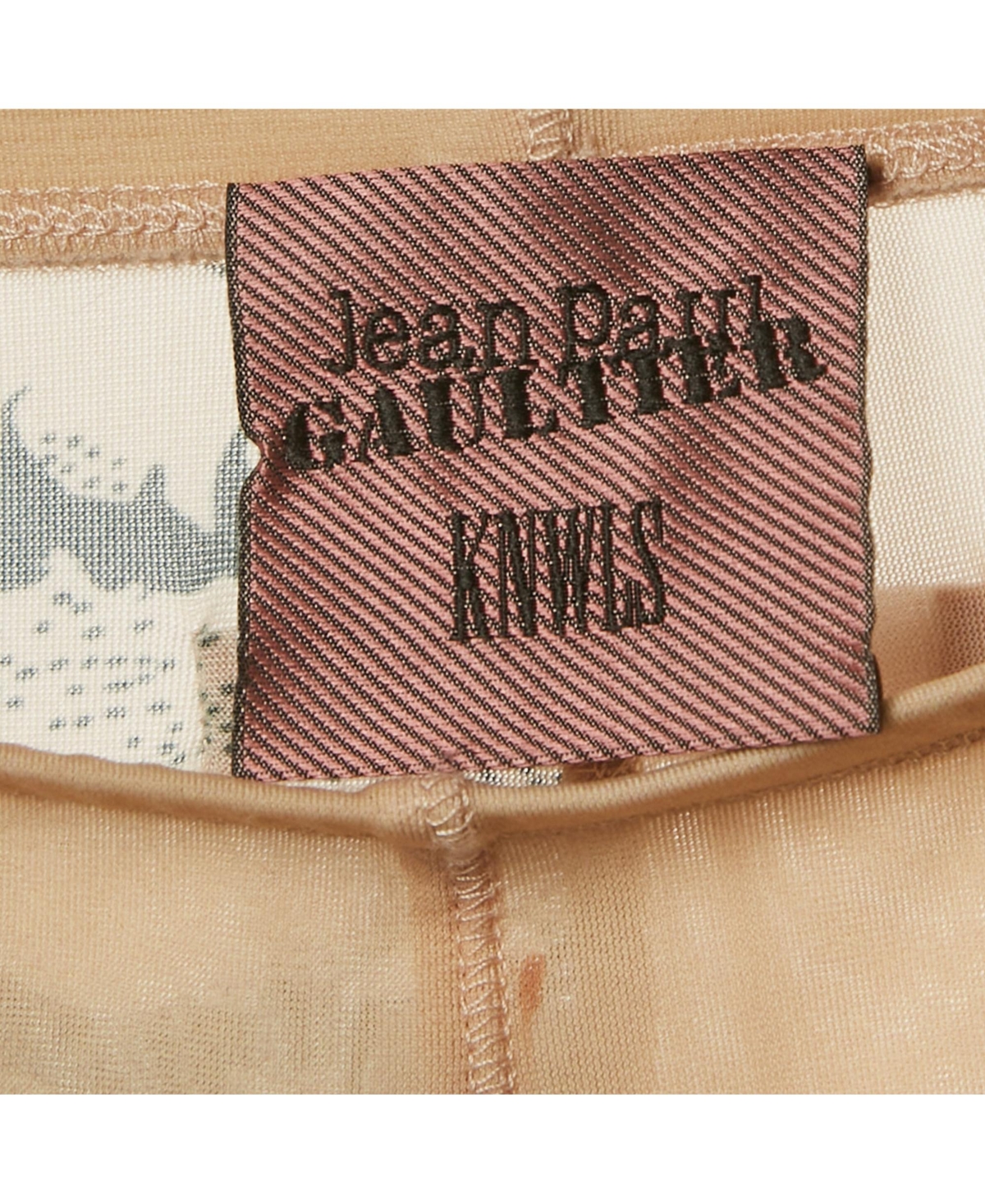 Pre-Owned Jean Paul Gaultier Women's X Knwls Beige Trompe-l'oeil Tattoo Print Jersey Leggings