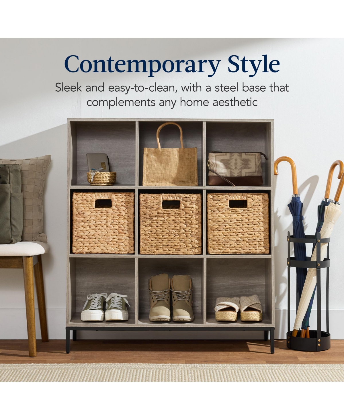 Best Choice Products Elevated 9-Cube Storage Organizer, 11in Shelf, Bookcase, Display w/ Metal Legs