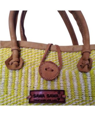 Golden Glow Warmth Handmade Sisal Straw Summer Basket Tote