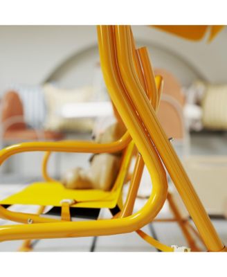 Kids Patio Swing, 2-Seater Outdoor Porch Swing Chair,