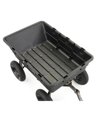 Heavy Duty Poly Yard Dump Cart Garden Wagon with 16 Inch Tires