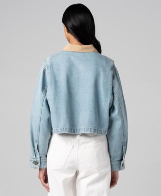 Women's Crop Denim Zip Front Barn Jacket