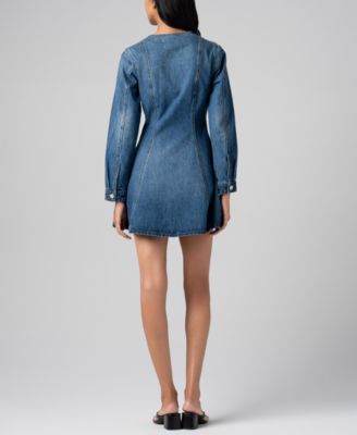 Women's Denim V-Neck Mini Dress