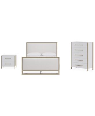 Furniture - Emila 3-Pc. Upholstered King Bedroom Set (Bed, 2-Drawer Nightstand, & Chest)
