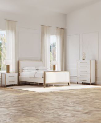 Emila 3-Pc. Upholstered Cal. King Bedroom Set Bed, 2-Drawer Nightstand and Chest