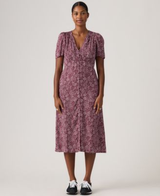 Women's Paola Short-Sleeve Crepe Midi Dress