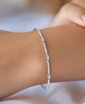 Diamond Flexible Bangle Bracelet (1/6 ct. t.w.) in Sterling Silver
