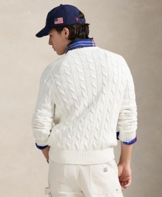 Men's  Cable-Knit Flag Sweater