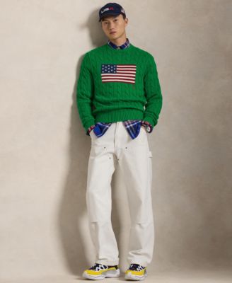 Men's  Cable-Knit Flag Sweater