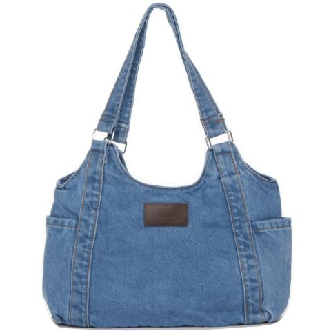 Женская сумка SUSU Denim Shoulder Hobo Casual Everyday Purse, цвет: Синий