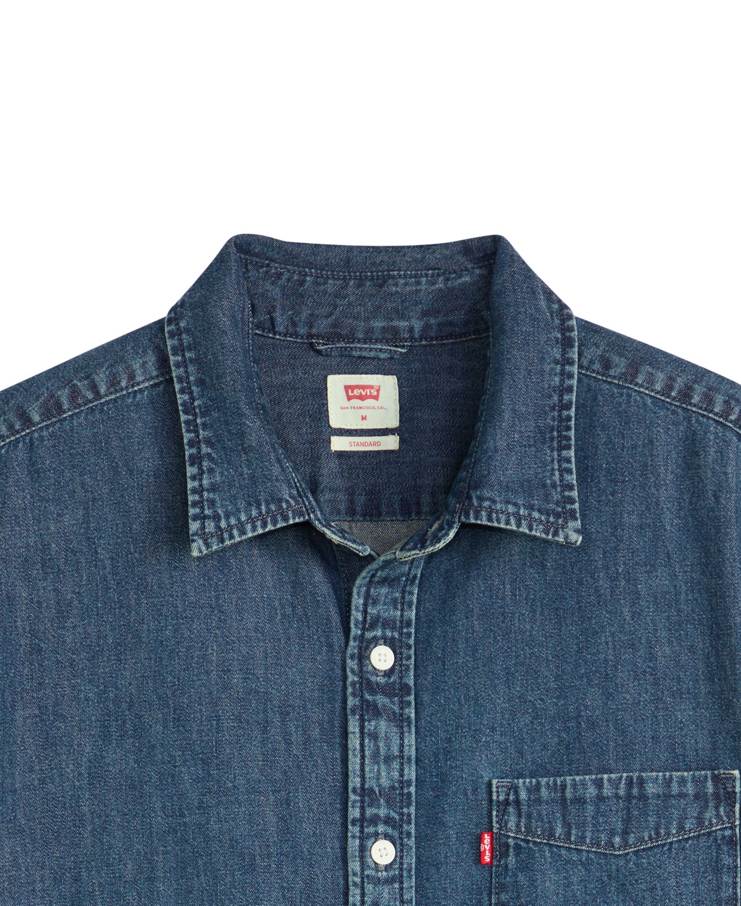 Мужская рубашка Levi's Classic Pocket Short-Sleeve Regular-Fit, цвет: Синий — фото 5