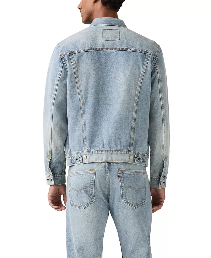 Men's Regular-Fit Non-Stretch Denim Trucker Jacket - thumbnail 7