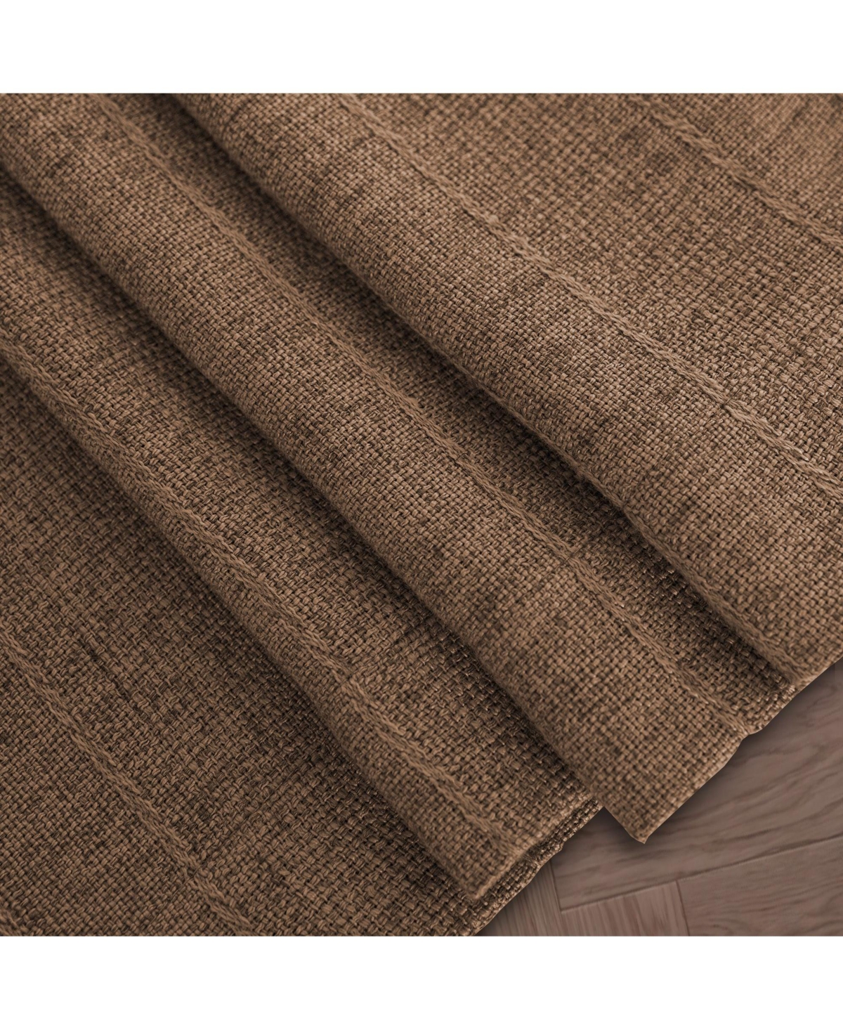 Awesome Home Linen Blend Solid Striped Room Darkening Curtains Pair