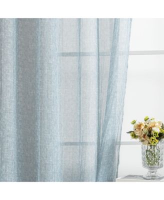 Crinkle Textured Semi-Sheer Rod Pocket Curtains Pair, 52"Wx 84"L