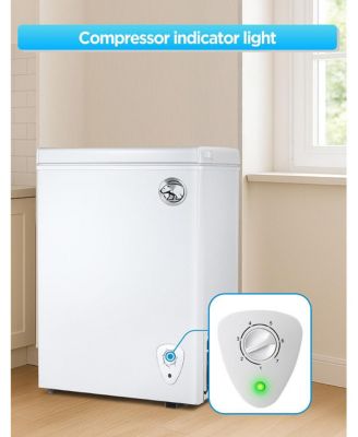 1.8 Cu. Ft. Compact Chest Freezer, Textured Finish, Deep Freezer for Frozen Food Storage, White