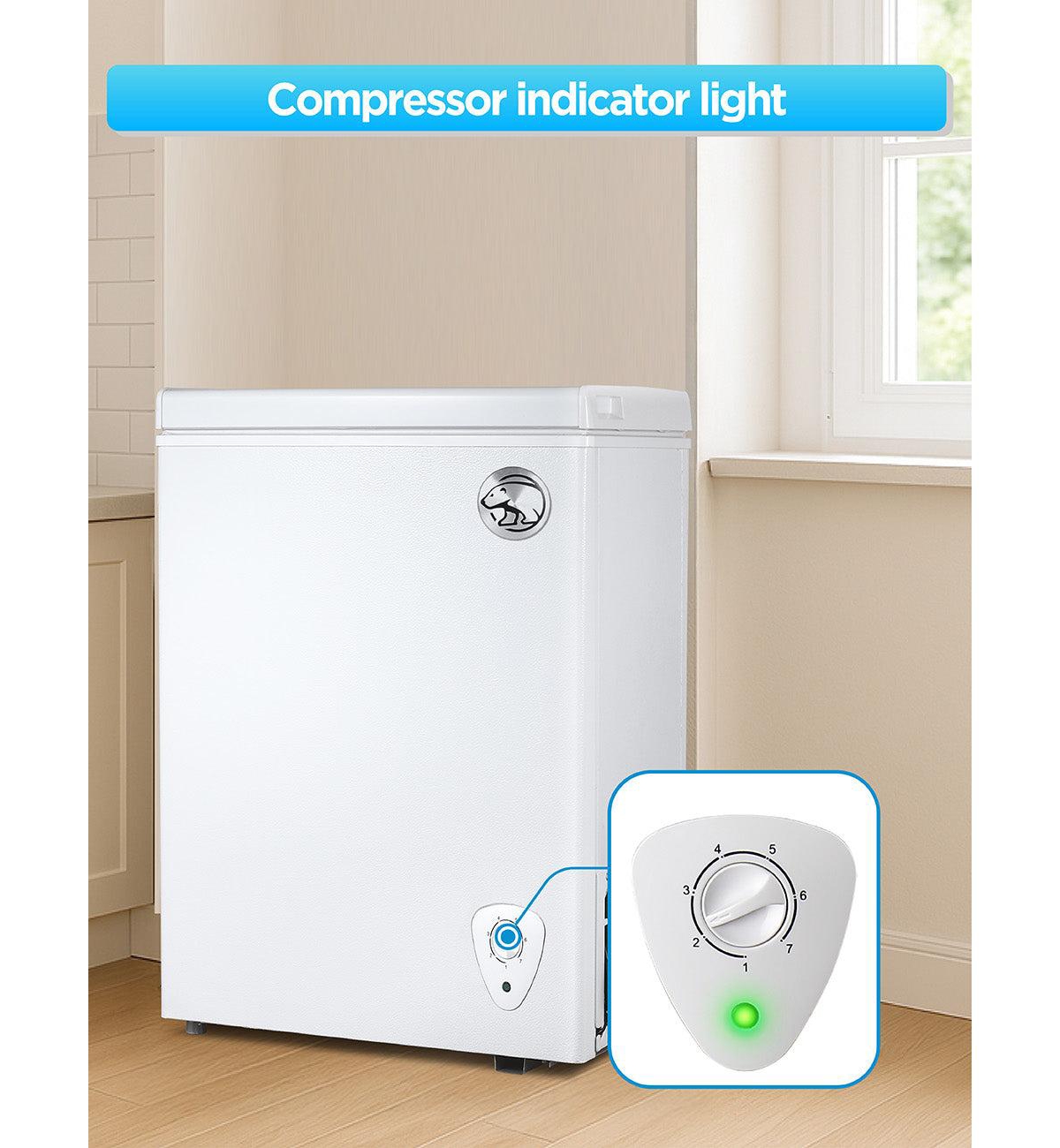 Commercial Cool 1.8 Cu. Ft. Compact Chest Freezer, Textured Finish, Deep Freezer for Frozen Food Storage, White