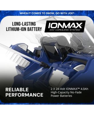 24 V Snow Blower IONMAX, 2x4.0-Ah Batteries, Dual Port Charger, & Cover